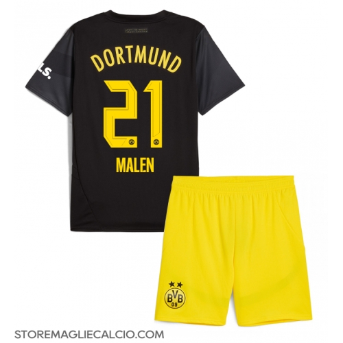 Borussia Dortmund Donyell Malen #21 Maglia Gara Trasferta Repliche 2024-25 Bambino Maniche Corte Borussia Dortmund Donyell Malen #21 Maglia Gara Trasferta Repliche 2024-25 Bambino Maniche Corte